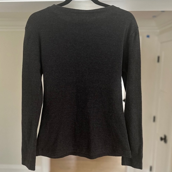 Tory Burch Long Sleeve Dark Grey T with awesome starburst embellishment - Size M - Picture 6 of 8